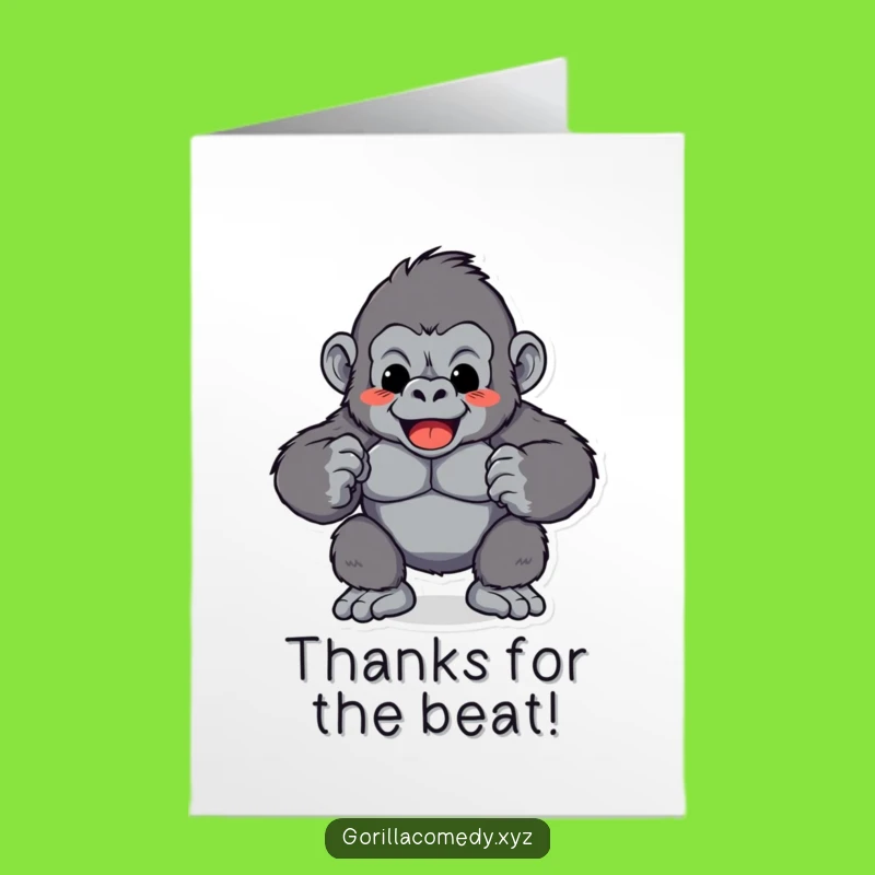 Free Printable Gorilla Thank You Card: Funny Chest Pound Downloadable Gift of Gratitude