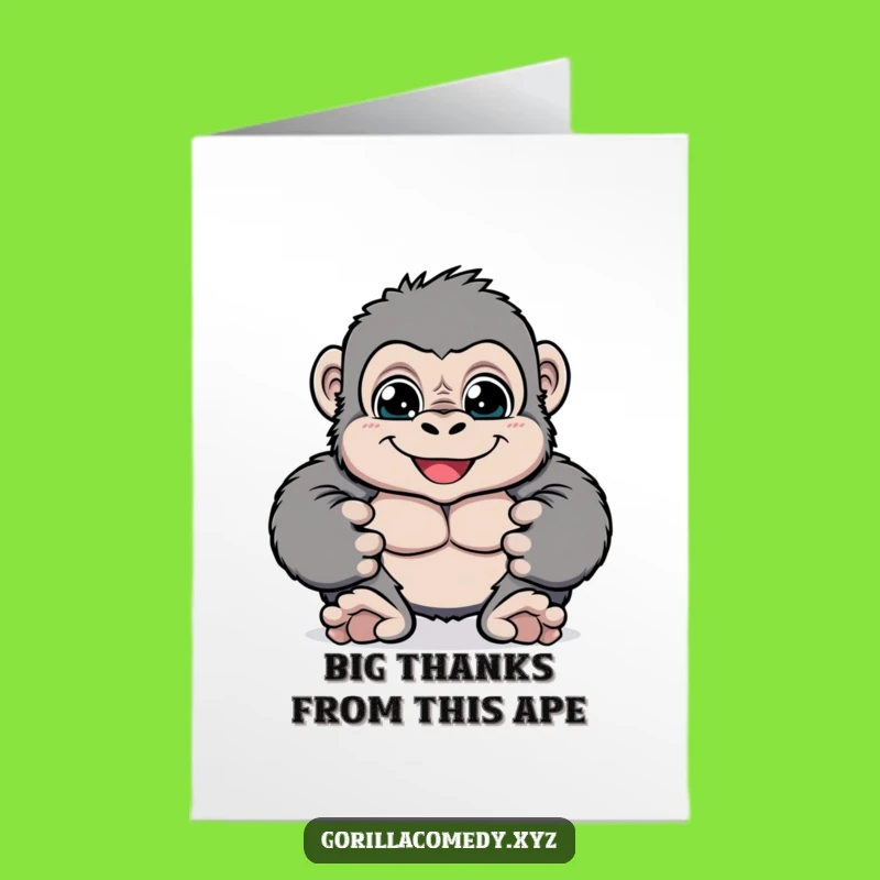 Free Printable Gorilla Thank You Card: Funny Downloadable Gift