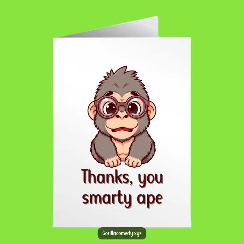 Free Printable Surprise Gorilla Thank You Card: Funny Shock Downloadable Gift!