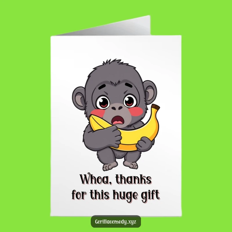 Free Printable Thank You Card: Big Banana Gorilla Surprise for a Huge Thanks