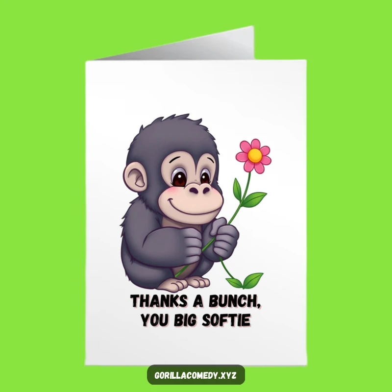 Free Printable Thank You Card: Gorilla’s Sweet Flower Offering – DIY Gratitude!