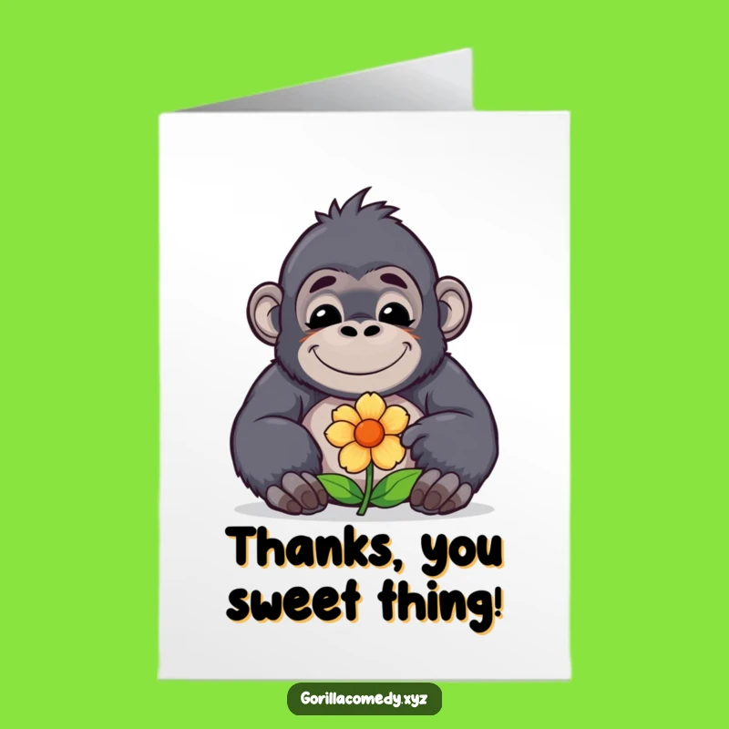 Free Thank You Card: Gorilla Offering Flower, Heartfelt DIY Gift