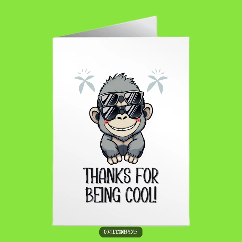 Groovy Free Printable Kawaii Gorilla Thank You Card - Cool Gratitude Downloadable