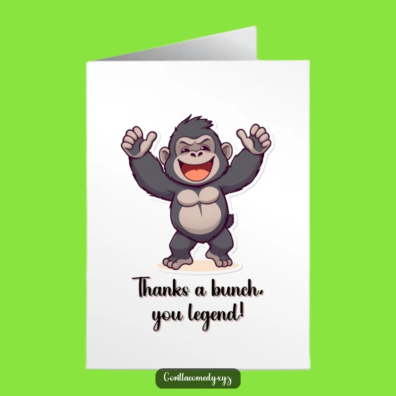 Free Printable Funny Gorilla Thank You Card: Express Gratitude with a Dance