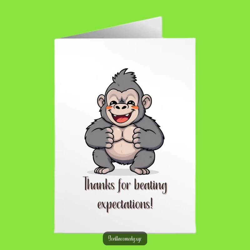 Free Printable Kawaii Gorilla Groove Card: Funny Downloadable Gift of Thanks