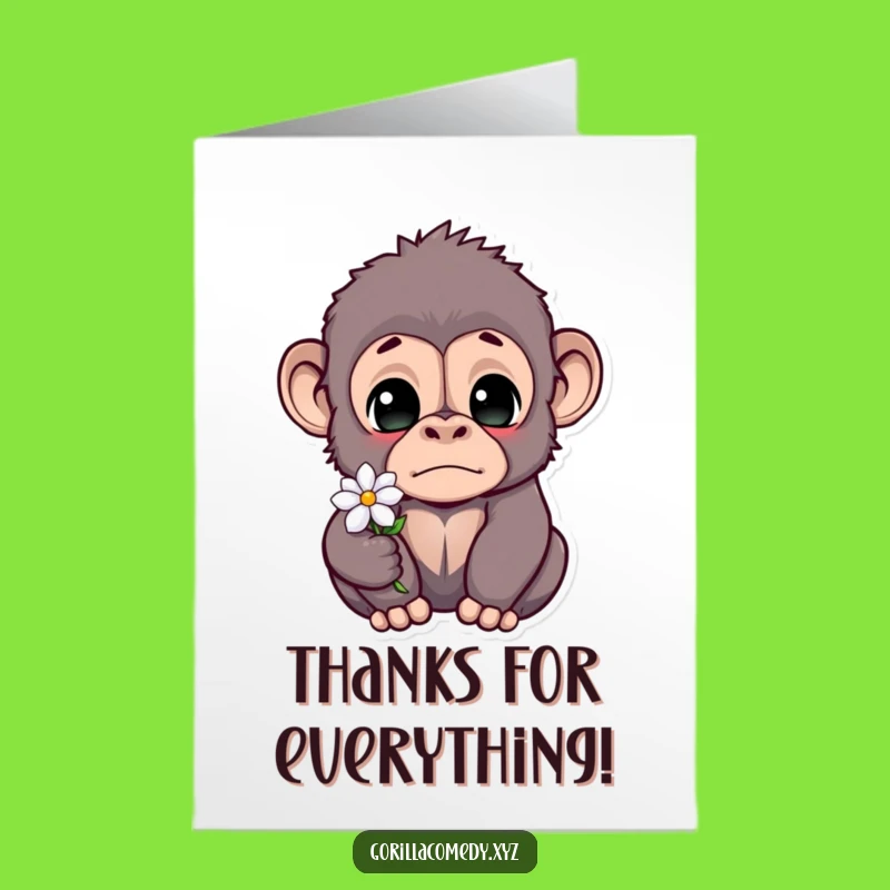 Free Printable Thank You: Startled Gorilla Flower, Express Gratitude with Humor