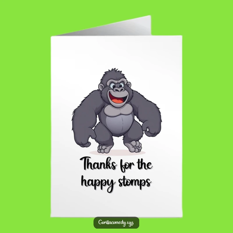 Free Printable Gorilla Feet Card: Big Thanks Download for Gratitude