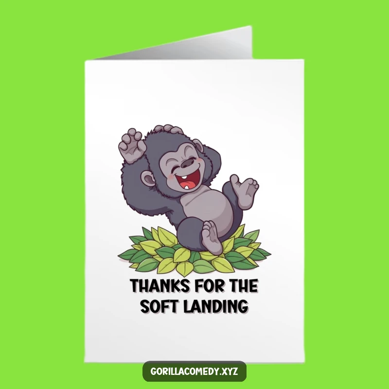 Free Printable Tumbling Gorilla Thank You Card: Funny Downloadable Gift