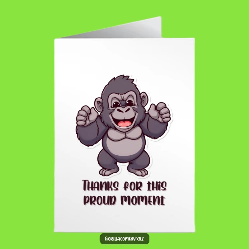 Free Printable Thank You Card: Proud Gorilla chest beating, thanks loud!