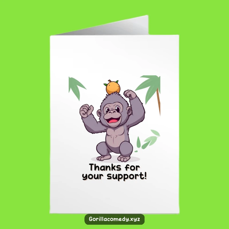 Free Printable Thank You Card: Silly Gorilla Coconuts Funny Downloadable Gift