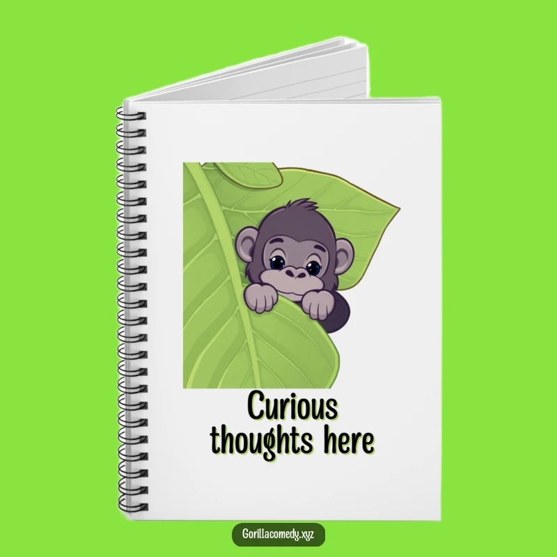 Funny Gorilla Leaf Peeker Notebook - Intriguing Jungle Stationery