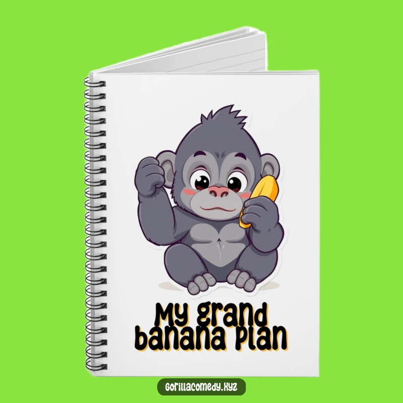 Funny Kawaii Gorilla Banana Notebook - Cute Curious Ape Journal Gift