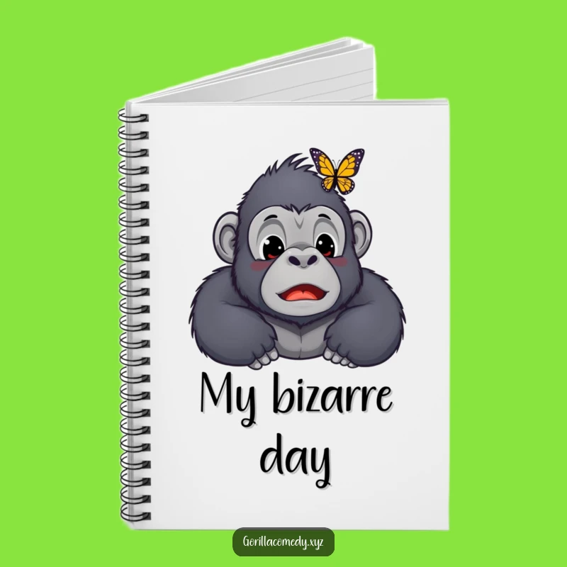 Funny Kawaii Gorilla Butterfly Nose Notebook - Journal for Surprising Thoughts