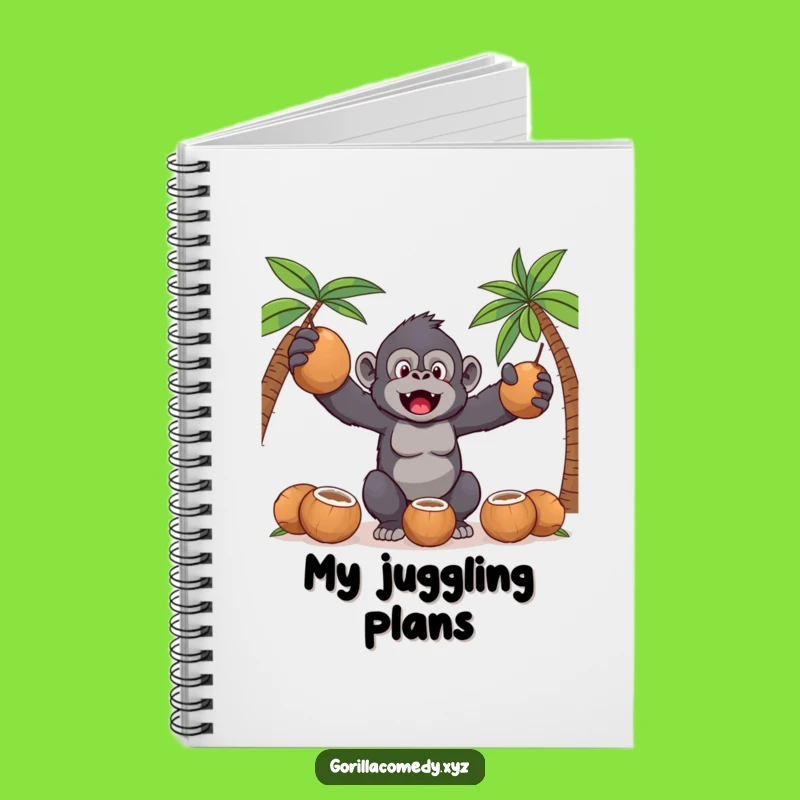 Funny Kawaii Gorilla Notebook: Coconut Juggling Ideas, Hilarious Stationery Gift