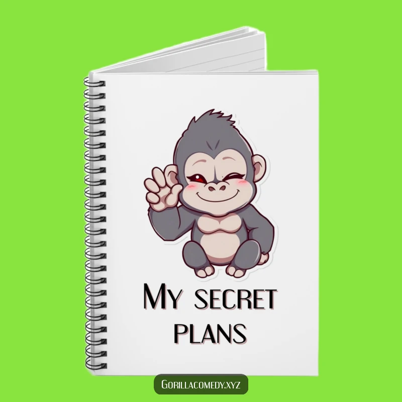 Funny Winking Gorilla Wave Notebook - Hello Your Ideas, Creative Funny Gift
