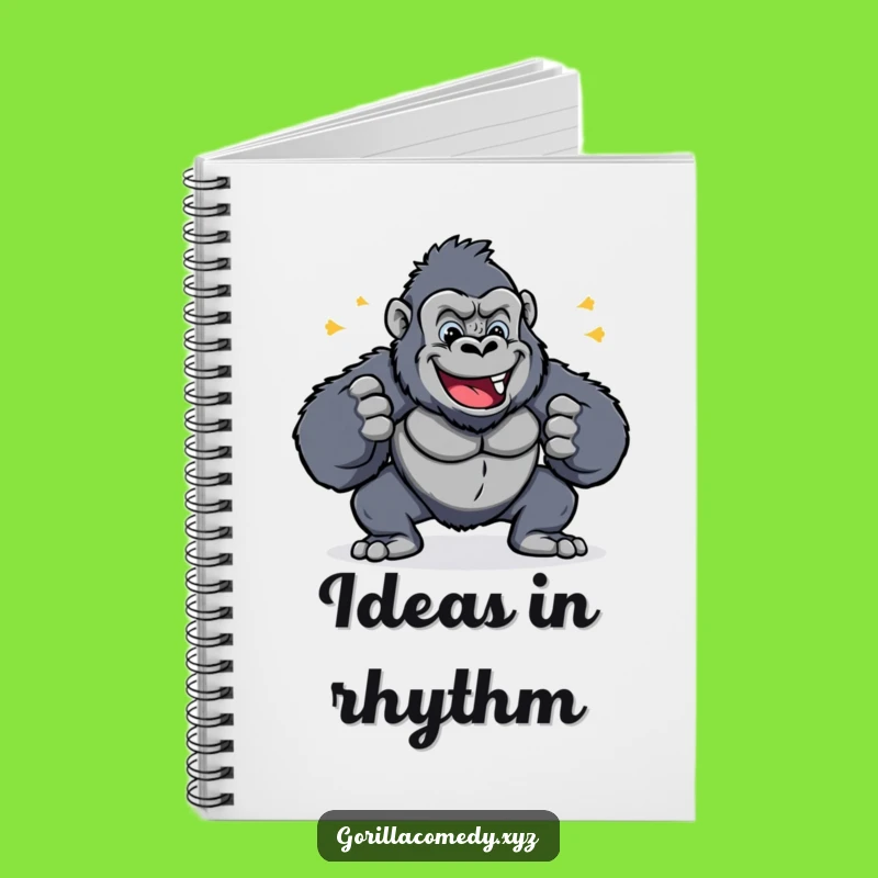 Funny Cheerful Gorilla Chest Pound Notebook - Journal Your Happy Thoughts