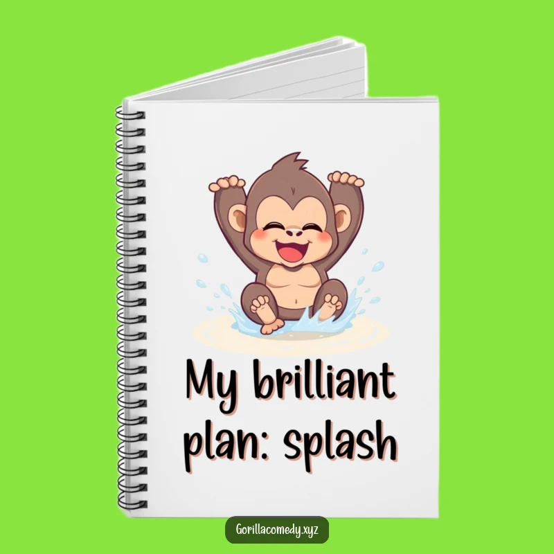 Funny Gorilla Puddle Notebook: Jot Down Ideas with This Hilarious Gift!