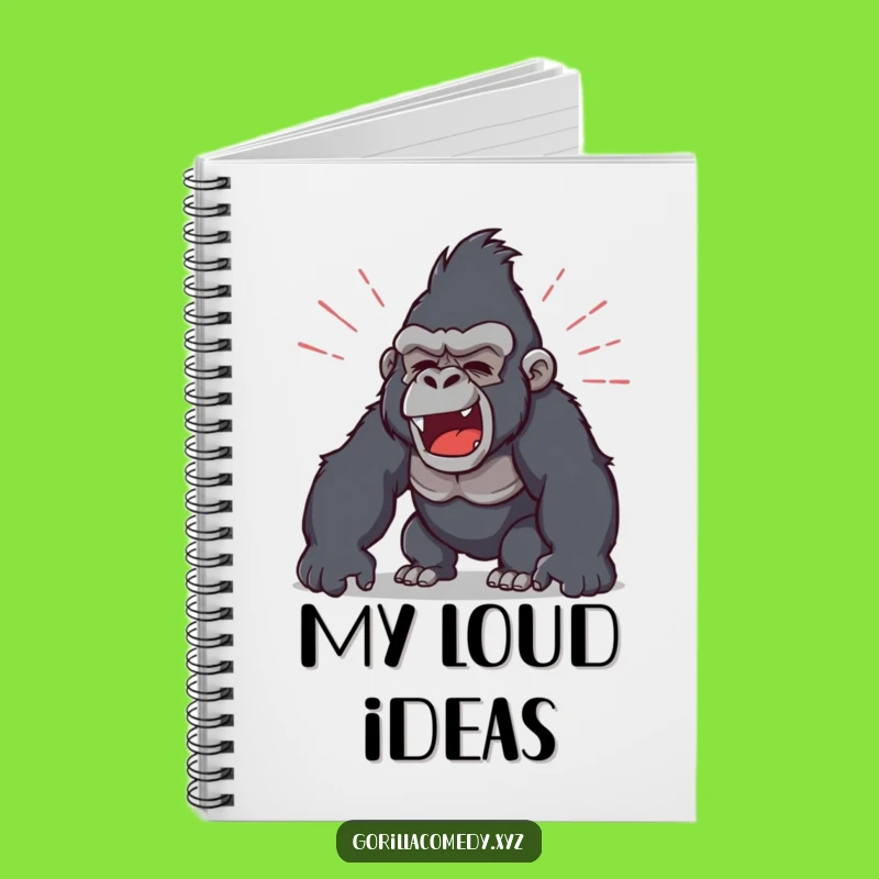 Funny Roaring Gorilla Notebook: Sound Wave Design, Journal Gift