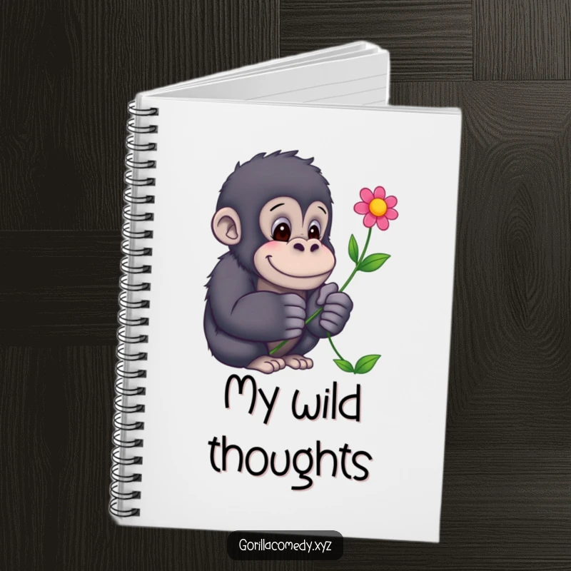 Funny Gorilla Notebook: A lined notebook with a gentle gorilla offering a flower, great for notes and creative writing.