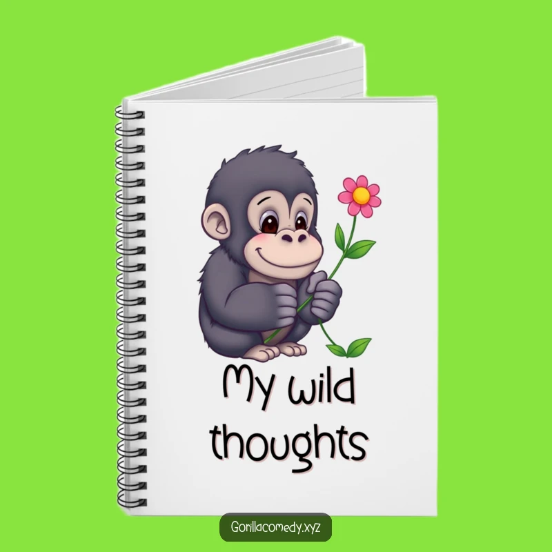 Funny Gorilla Flower Notebook - Jot Down Ideas with Gentle Inspiration