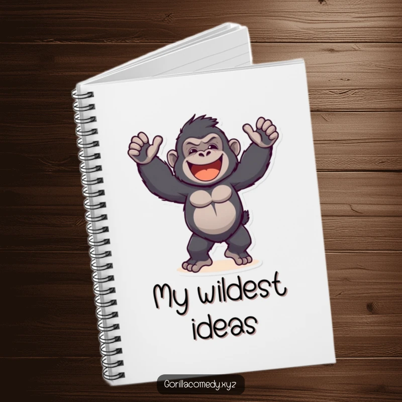 Funny Gorilla Notebook: A fun journal cover featuring a primate in a comical dance, inspiring creativity.