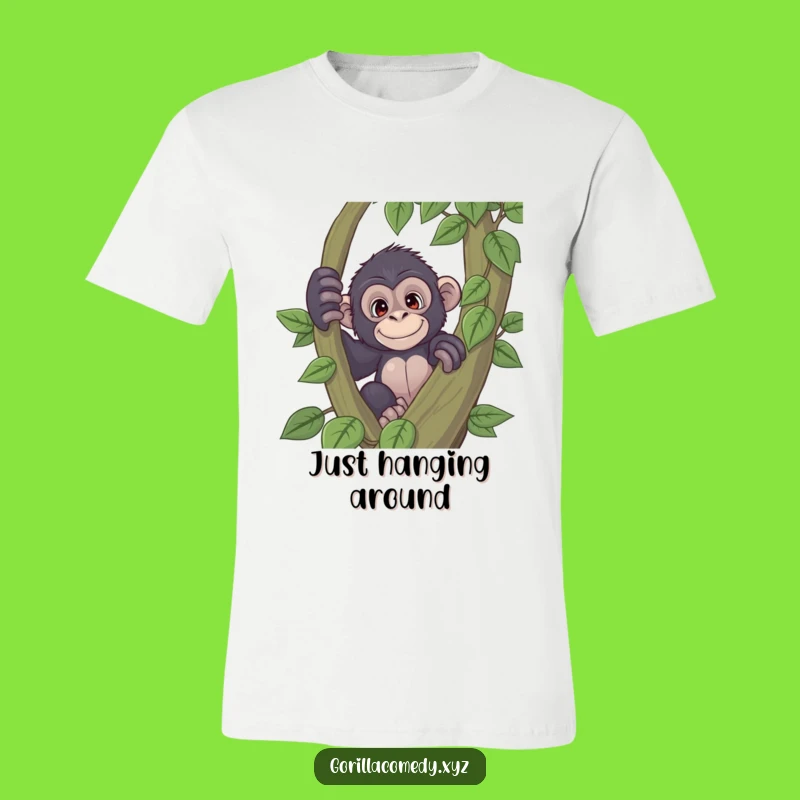 Funny Curious Gorilla T-Shirt: Playful Primate Peeking Gift