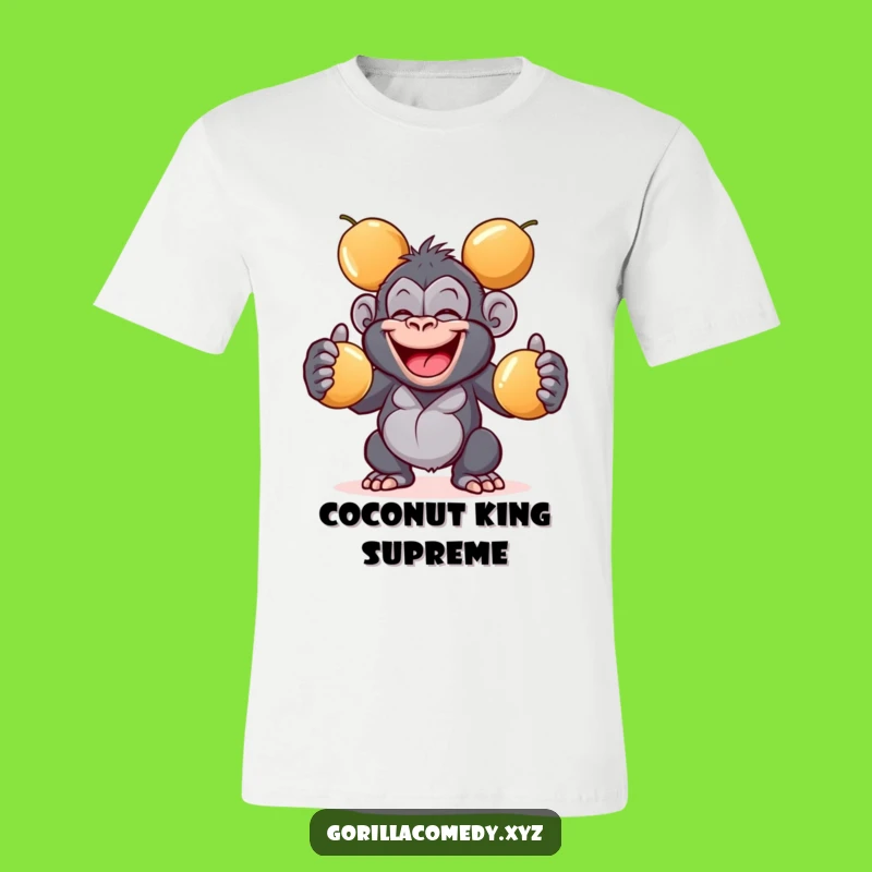 Funny Giggling Gorilla T-Shirt: Coconut Juggling Primate Fun Gift