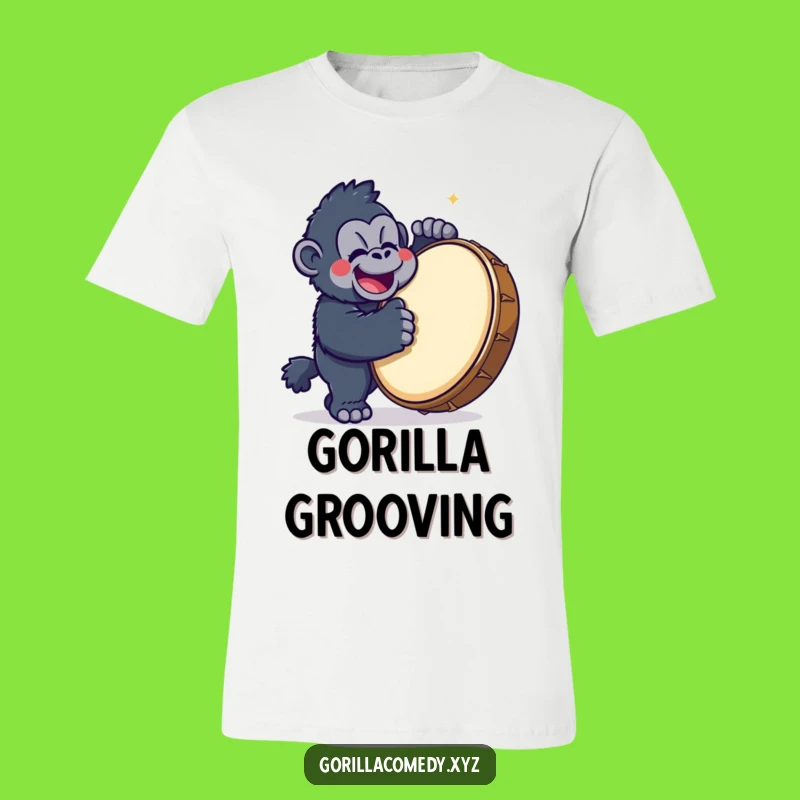 Funny Gorilla Drummer T-Shirt: Kawaii Character Tee, a Comical Gift for Musicians