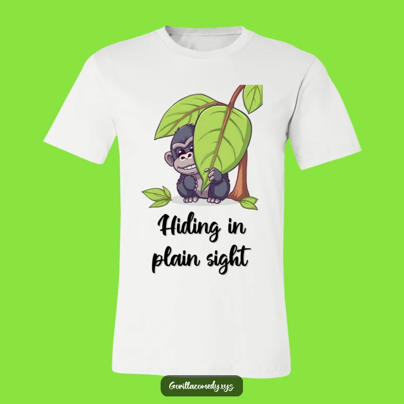 Funny Peeking Gorilla T-Shirt: Mischievous Ape Hide & Seek Tee