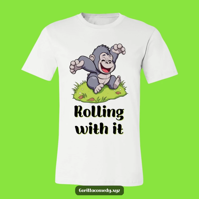 Funny Gorilla Tumble T-Shirt: Roll with Laughter, a Hilarious Gift!