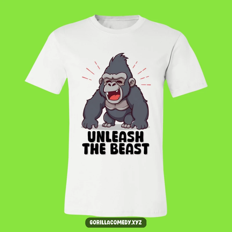 Funny Roaring Gorilla T-Shirt: Bold Sound Waves, Humorous Gift Tee
