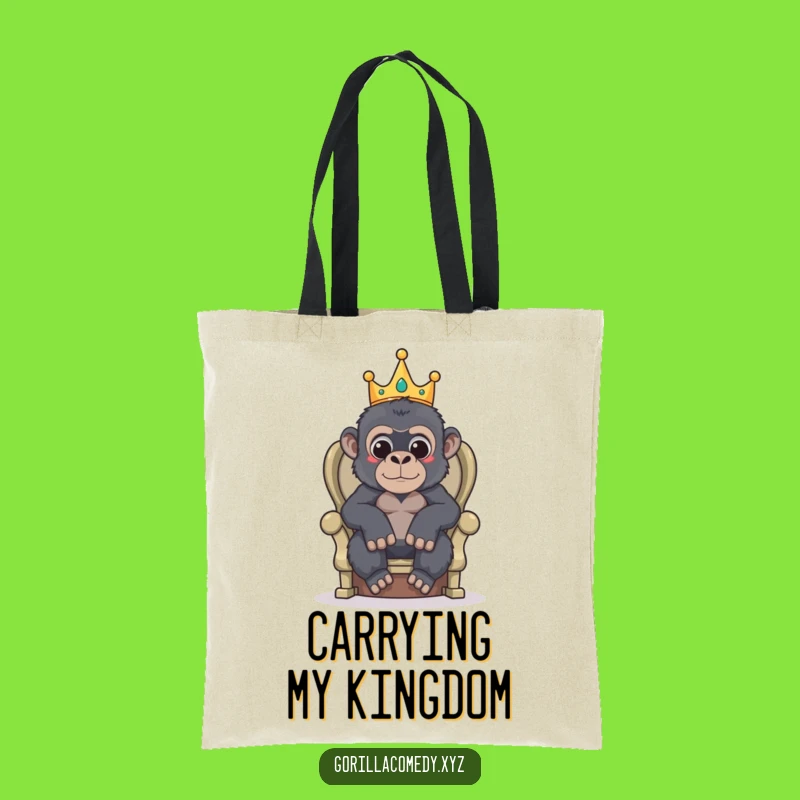 Funny Gorilla King Tote Bag: Carry Your Kingdom with Comical Class