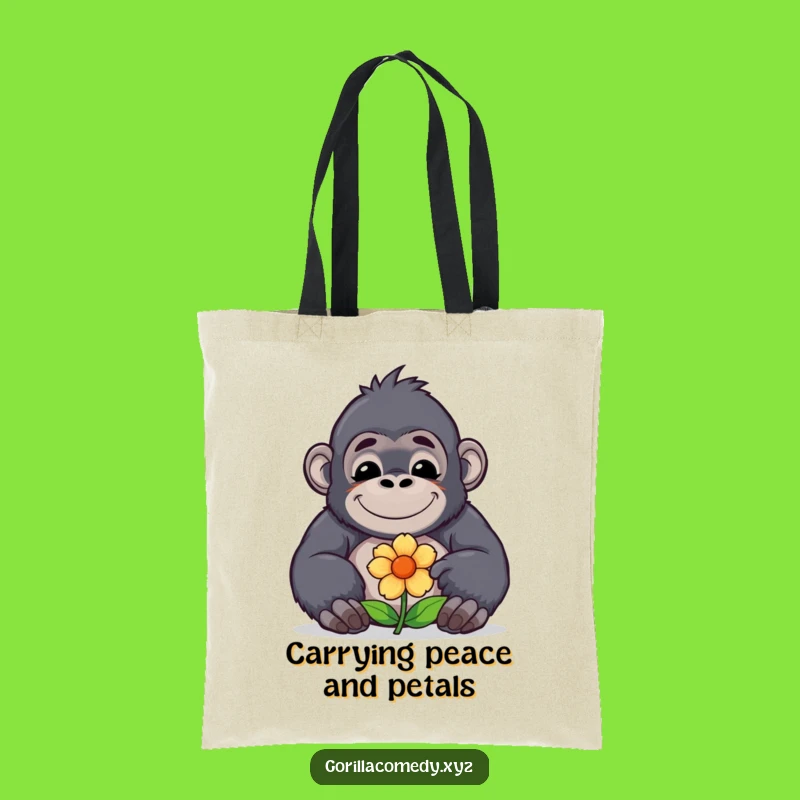 Funny Gorilla Flower Tote Bag: Carry Kindness with This Hilarious Gift!