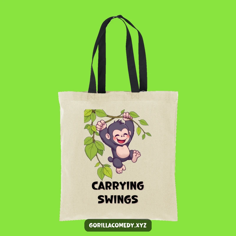 Funny Kawaii Gorilla Vine Tote Bag - Carry Your Adventures with this Joyful Accessory