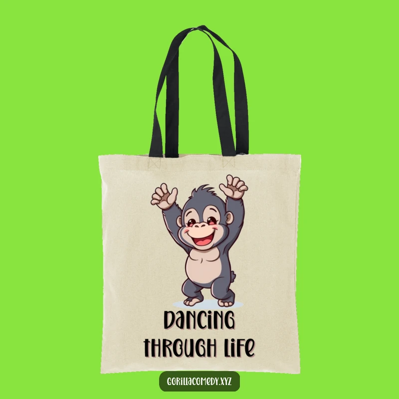 Funny Kawaii Gorilla Dance Tote Bag - Carry Your Moves with this Cheerful Accessory