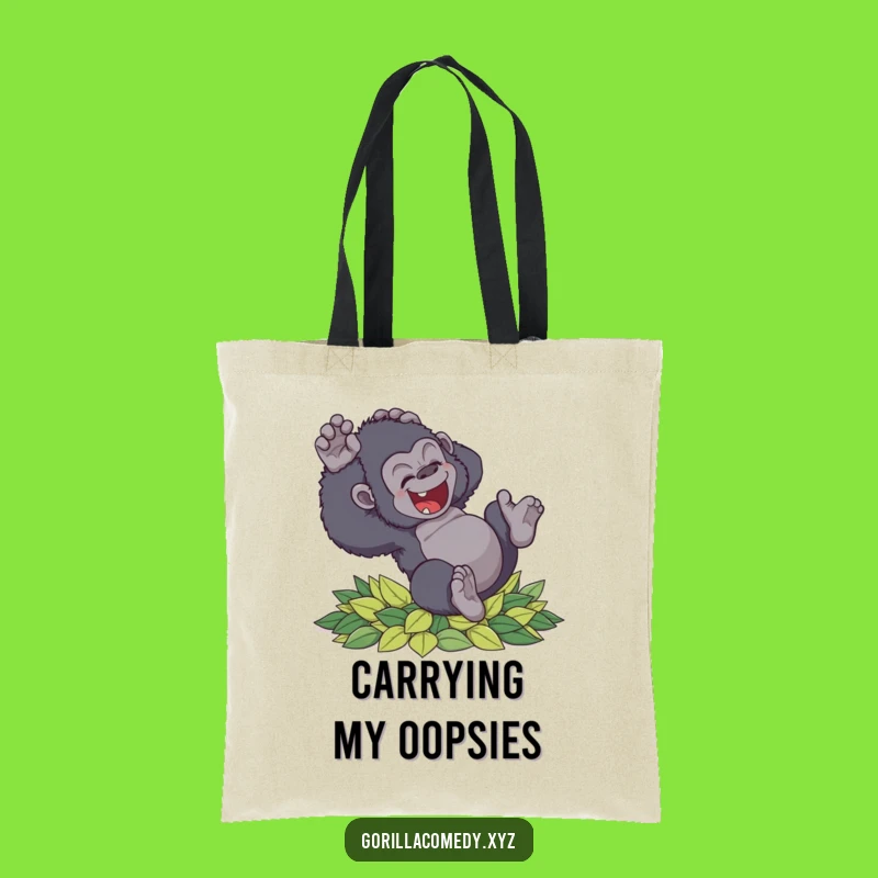Funny Clumsy Gorilla Tote Bag: Delightful Tumble Primate Gift