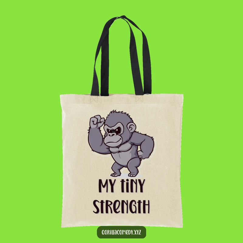 Funny Determined Gorilla Bicep Tote Bag - Carry Your Strength!