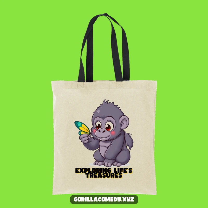 Funny Gorilla Butterfly Tote Bag: Carry Curiosity with This Hilarious Gift!