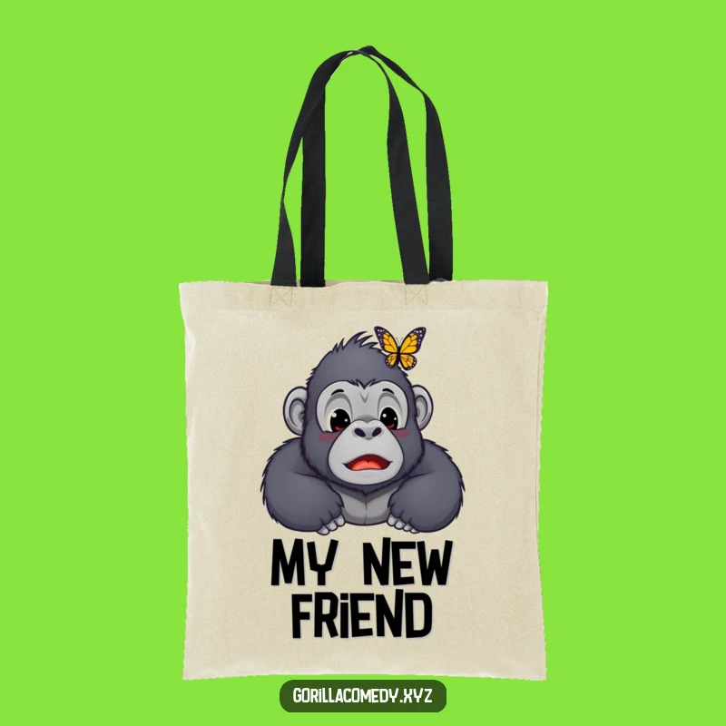 Funny Kawaii Gorilla Butterfly Nose Tote Bag - Cute Shopping Bag