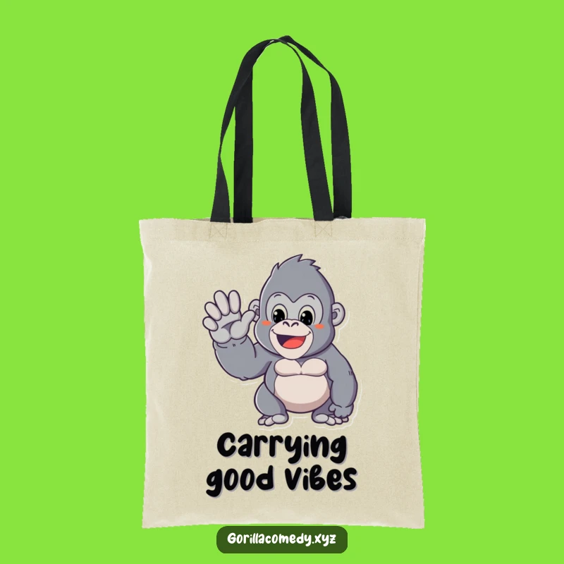 Funny Kawaii Gorilla Tote Bag: Carry Good Vibes Everywhere!