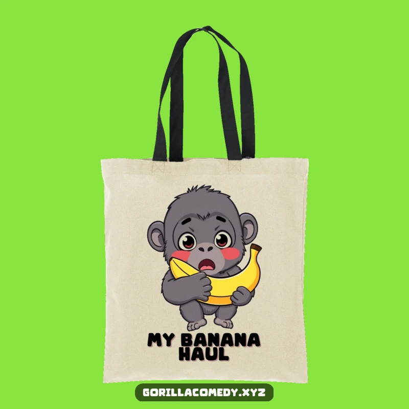 Funny Surprised Gorilla Banana Tote Bag - Carry Your Big Surprise!