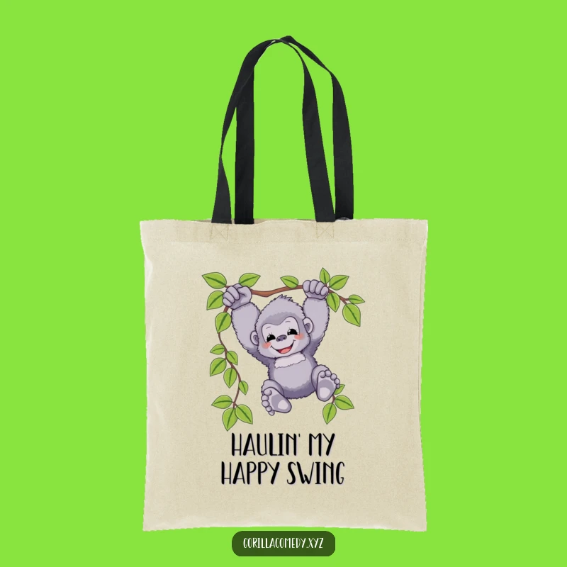 Funny Swinging Gorilla Tote Bag: Carry Happy Vibes Everywhere