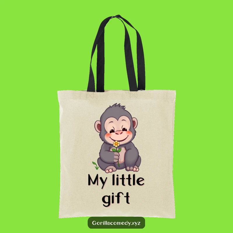 Funny Gentle Gorilla Flower Tote Bag - Carry Kindness Everywhere