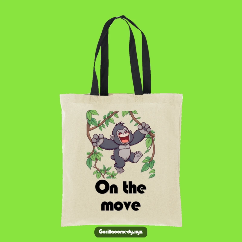 Funny Kawaii Gorilla Jungle Leap Tote Bag - Durable Ape Shopping Bag