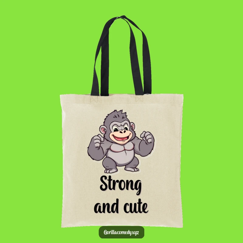 Funny Kawaii Gorilla Tote Bag - Carry Your Strength: A Practical Funny Gift